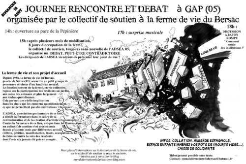 affiche debat ferme de vie du Bersac